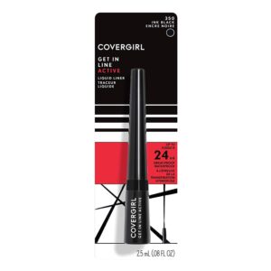 COVERGIRL Get In Line Active Eyeliner, Ink Black, 2 Count