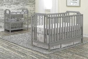 suite bebe celeste 3 in 1 convertible island crib, wood and acrylic, light grey