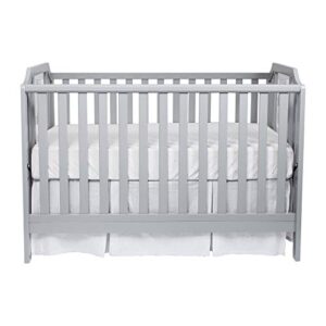 Suite Bebe Celeste 3 in 1 Convertible Island Crib, Wood and Acrylic, Light Grey
