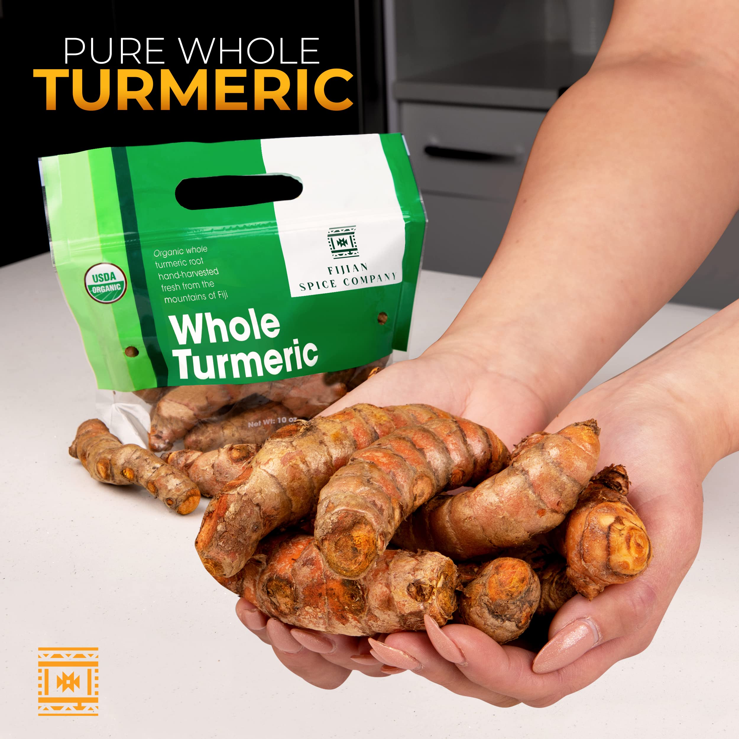 Fresh Organic Turmeric Root - 1 Lb Whole Raw Root by Fijian Spice Company