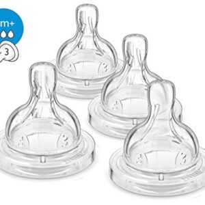 Philips Avent Anti-colic Baby Bottle Medium Flow Nipple, 4pk, Flow 3, SCF423/47