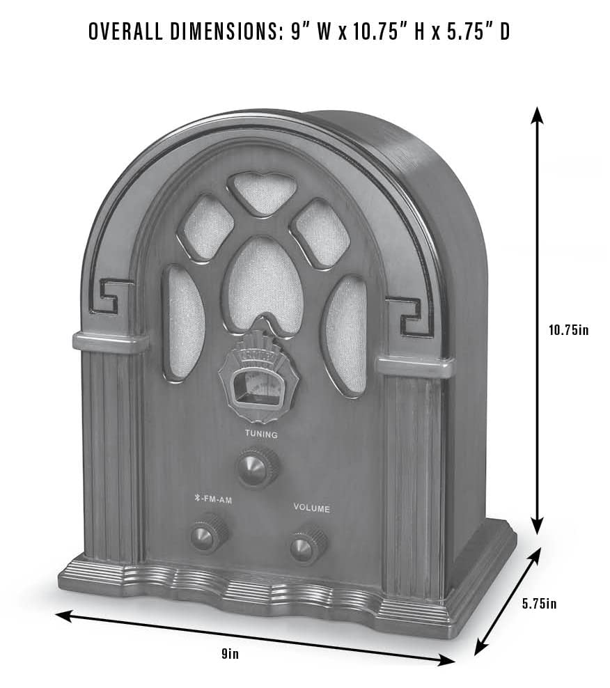 Crosley CR31D-WA Companion Retro AM/FM Tabletop Radio with Bluetooth Receiver, Walnut