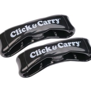 Click & Carry Grocery Bag Carrier, 2 Pack, Black - As seen on Shark Tank, Soft Cushion Grip, Hands Free Grocery Bag Carrier, Plastic Bag Holder, Haul Sports Gear, Click and Carry with Ease