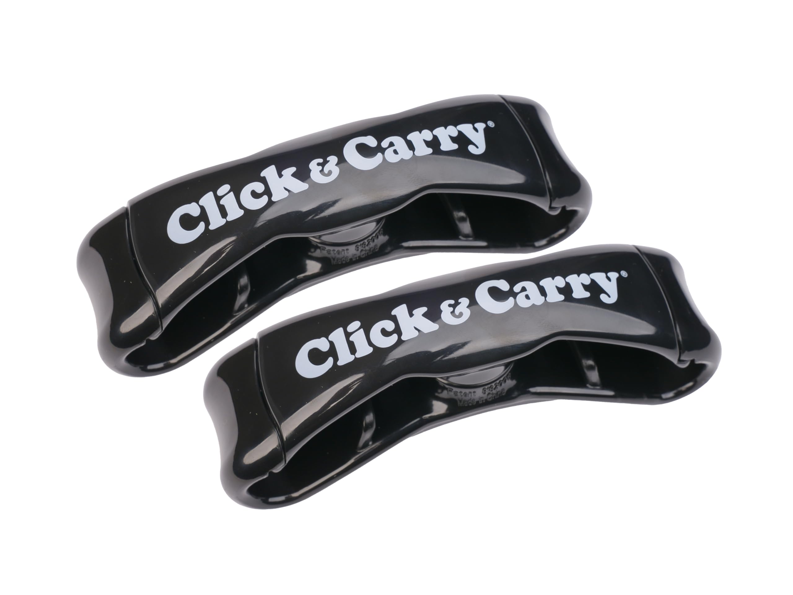 Click & Carry Grocery Bag Carrier, 2 Pack, Black - As seen on Shark Tank, Soft Cushion Grip, Hands Free Grocery Bag Carrier, Plastic Bag Holder, Haul Sports Gear, Click and Carry with Ease