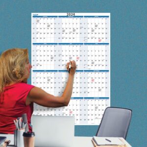 PlanetSafe Calendars 2024 Annual 12-Month Vertical Sky Blue Wet & Dry ...