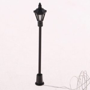 Amagogo 20pcs 1/100 3V HO Scale Miniature Street Lights Railway Train LED Lamp Post Single Head Garden Landscape Decoration for Diorama Sand Table