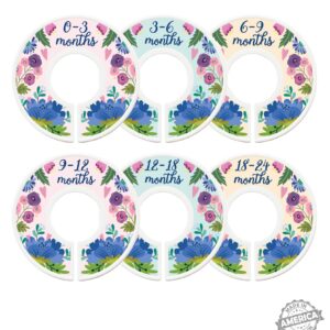 Modish Labels Baby Clothes Size Dividers, Baby Closet Organizers, Size Dividers, Closet Organizer, Closet Dividers, Clothes Organizer, Girl, Boho, Nordic, Flowers (Baby)