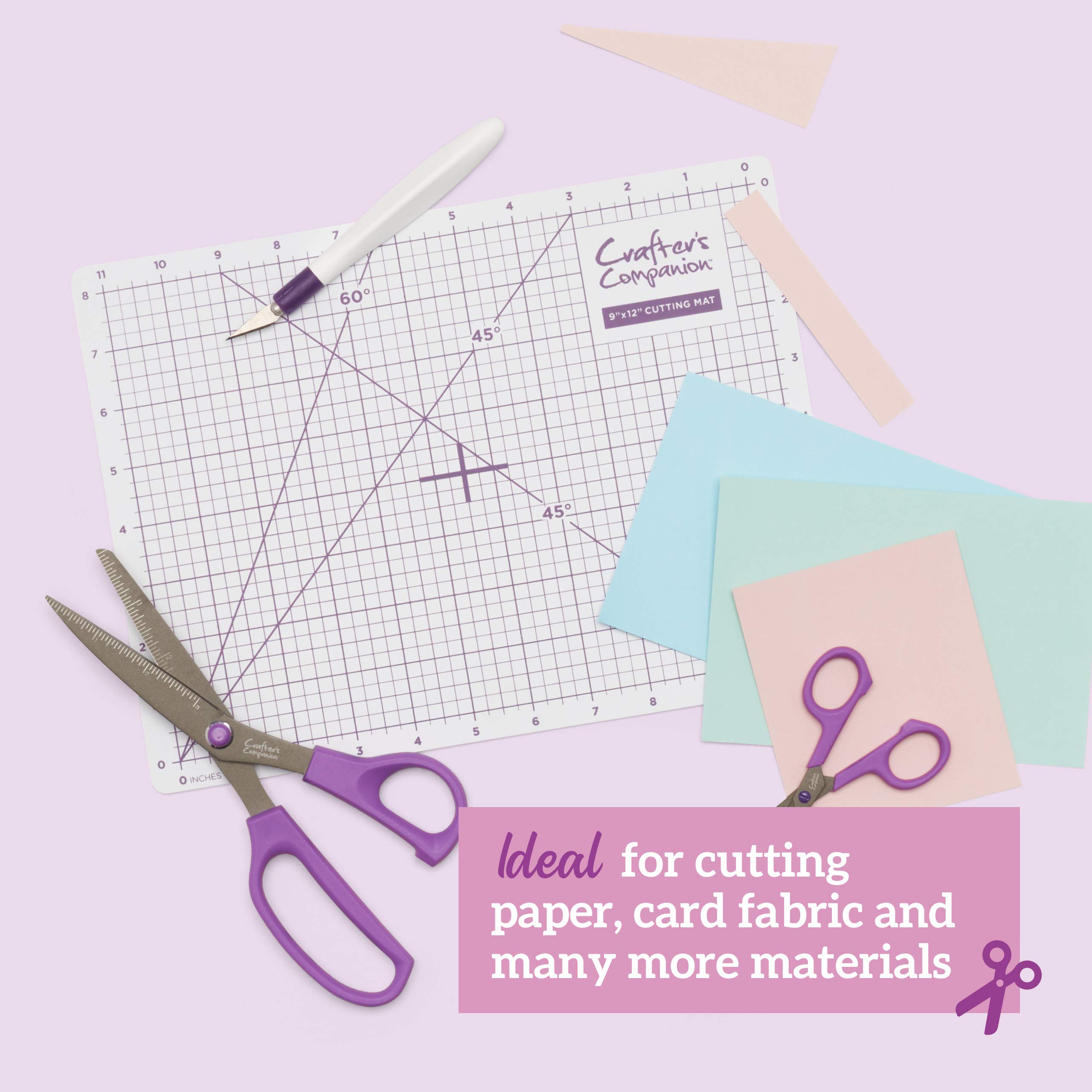 Crafter's Companion Cutting Mat for Paper and Card Crafting & Cutting Projects-12 x 9 Inch, Clear