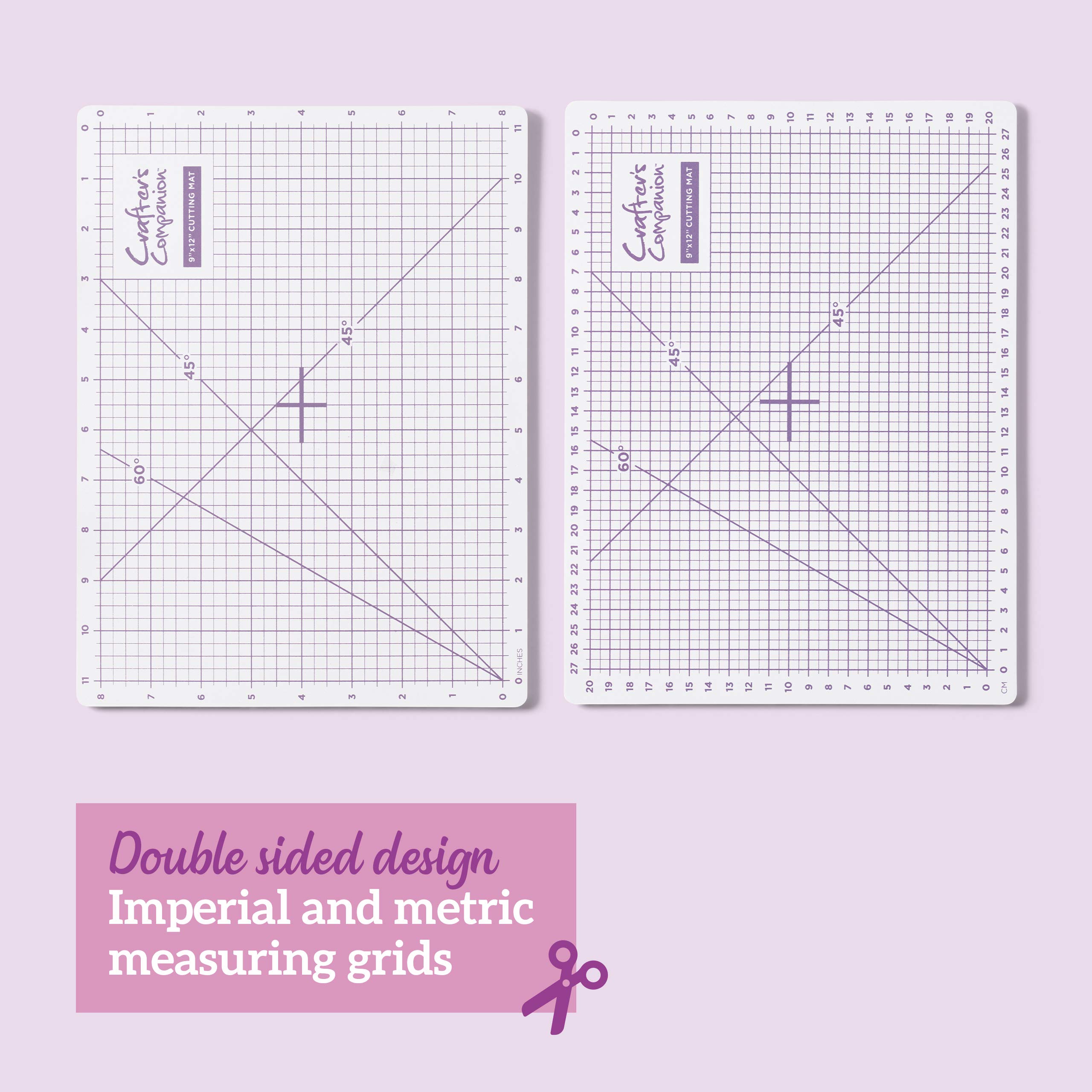 Crafter's Companion Cutting Mat for Paper and Card Crafting & Cutting Projects-12 x 9 Inch, Clear