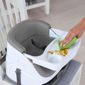 Ingenuity Baby Base 2-in-1 Booster Feeding and Floor Seat with Self-Storing Tray - Slate