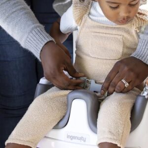 Ingenuity Baby Base 2-in-1 Booster Feeding and Floor Seat with Self-Storing Tray - Slate