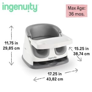 Ingenuity Baby Base 2-in-1 Booster Feeding and Floor Seat with Self-Storing Tray - Slate