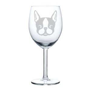 mip brand wine glass goblet boston terrier puppy (10 oz)