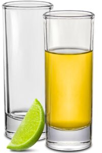 shot glasses - set of 12 - tall clear glass 1.7 oz - dishwasher safe - sturdy with a heavy base - shot glasses for every party