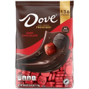 dove promises dark chocolate candy, 136 ct bulk bag