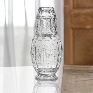 Elle Décor Vintage Glass Carafe Set, Clear, 4.7x10.2