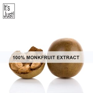 It's Just! - 100% Monkfruit Extract Powder, Keto Friendly Sweetener, Monk Fruit, Sugar-Free, Non-GMO, Non-Glycemic (25% Mogroside V, 1.5oz / 42g)