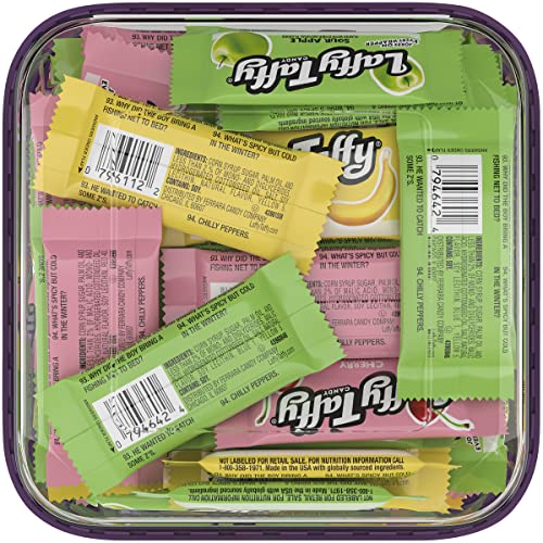 Laffy Taffy Candy, Assorted Fruit Flavored Taffy Candy, Sour Apple, Cherry, Strawberry & Banana Flavors (145 Pieces)