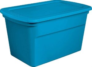 sterilite 17361c06 blue morpho storage tote, 30-gallons, 30-1/2-inches x 20-1/4-inches x 17-1/8-inches