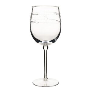 juliska isabella acrylic wine glass, acrylic glass - clear acrylic, embossed drinking glass