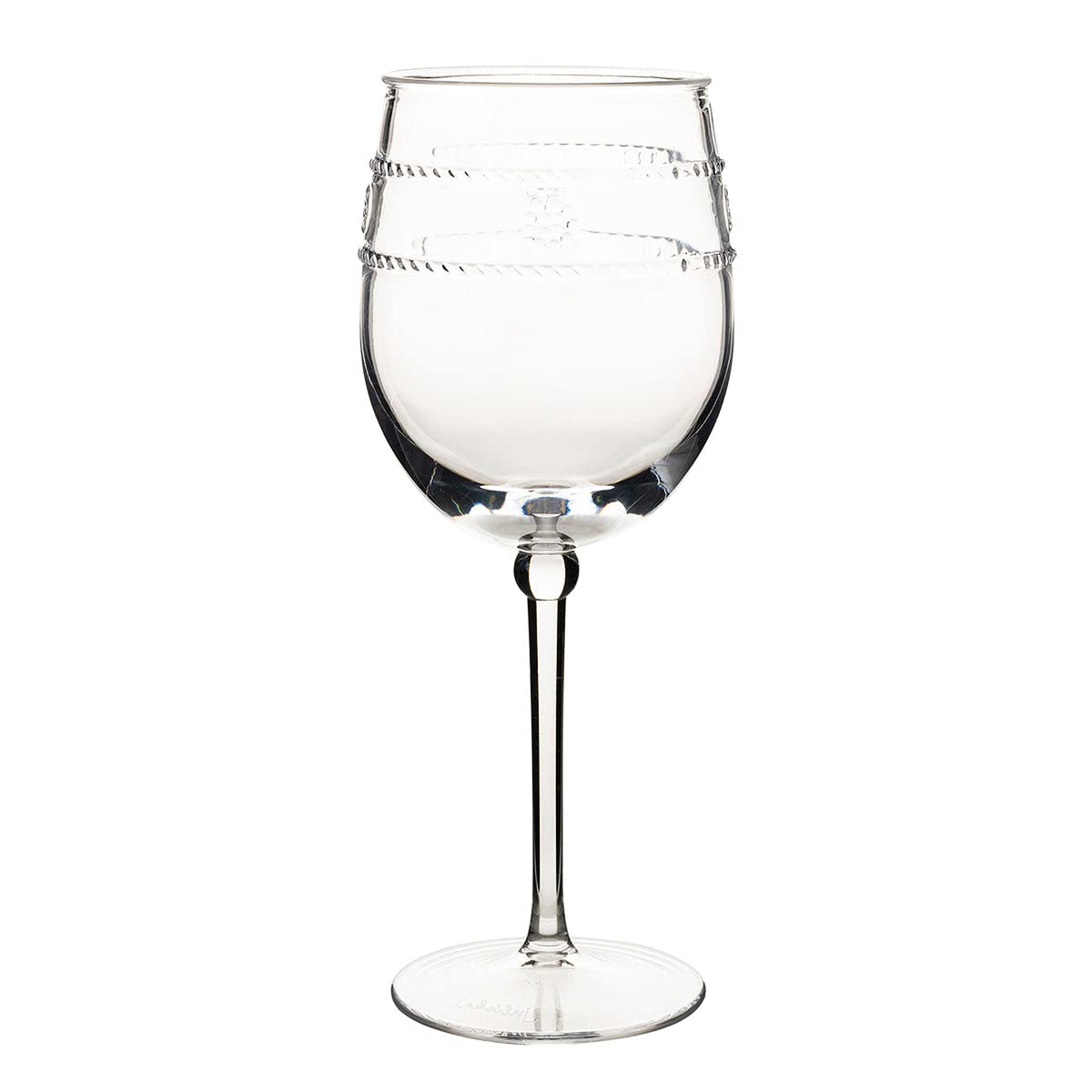 Juliska Isabella Acrylic Wine Glass, Acrylic Glass - Clear Acrylic, Embossed Drinking Glass