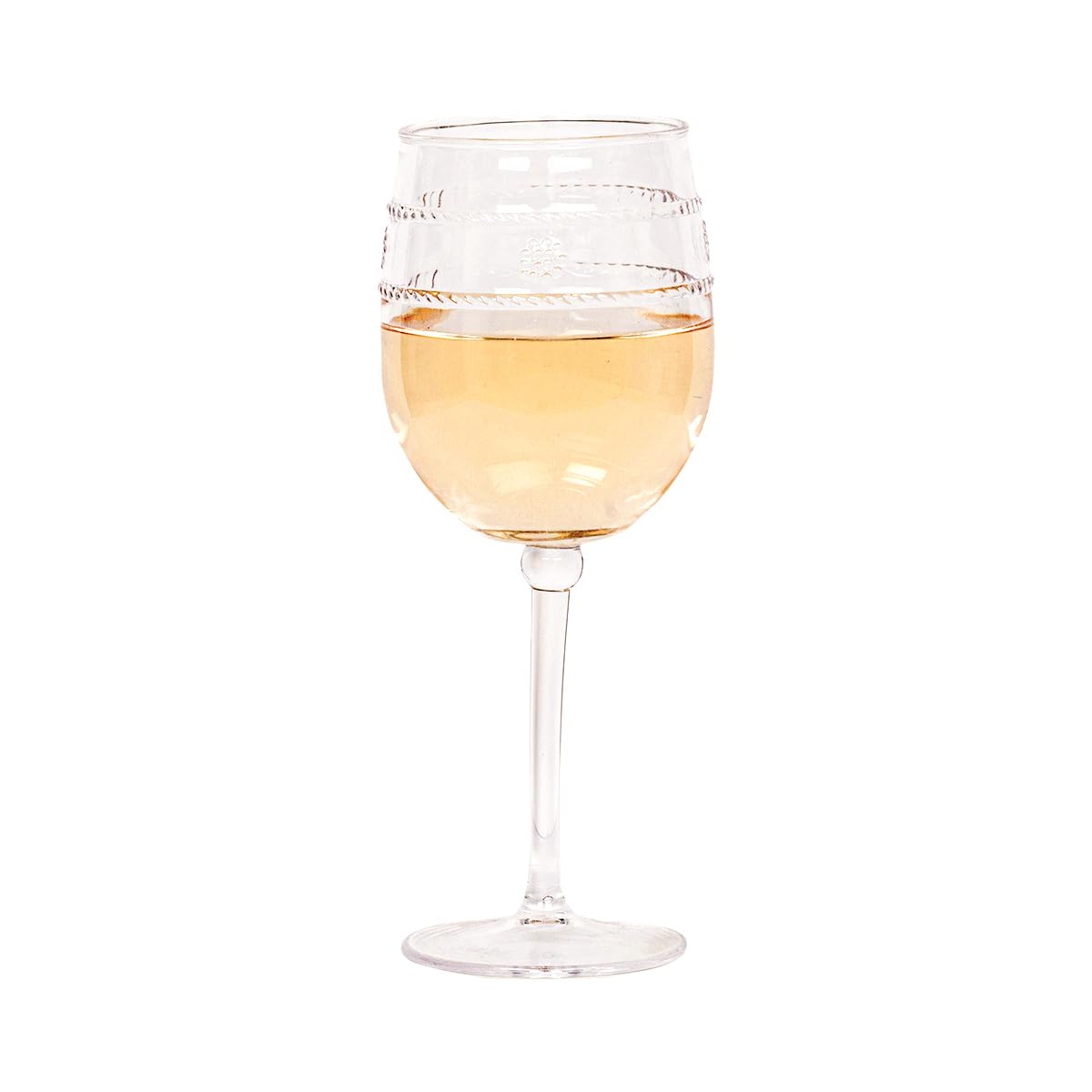 Juliska Isabella Acrylic Wine Glass, Acrylic Glass - Clear Acrylic, Embossed Drinking Glass