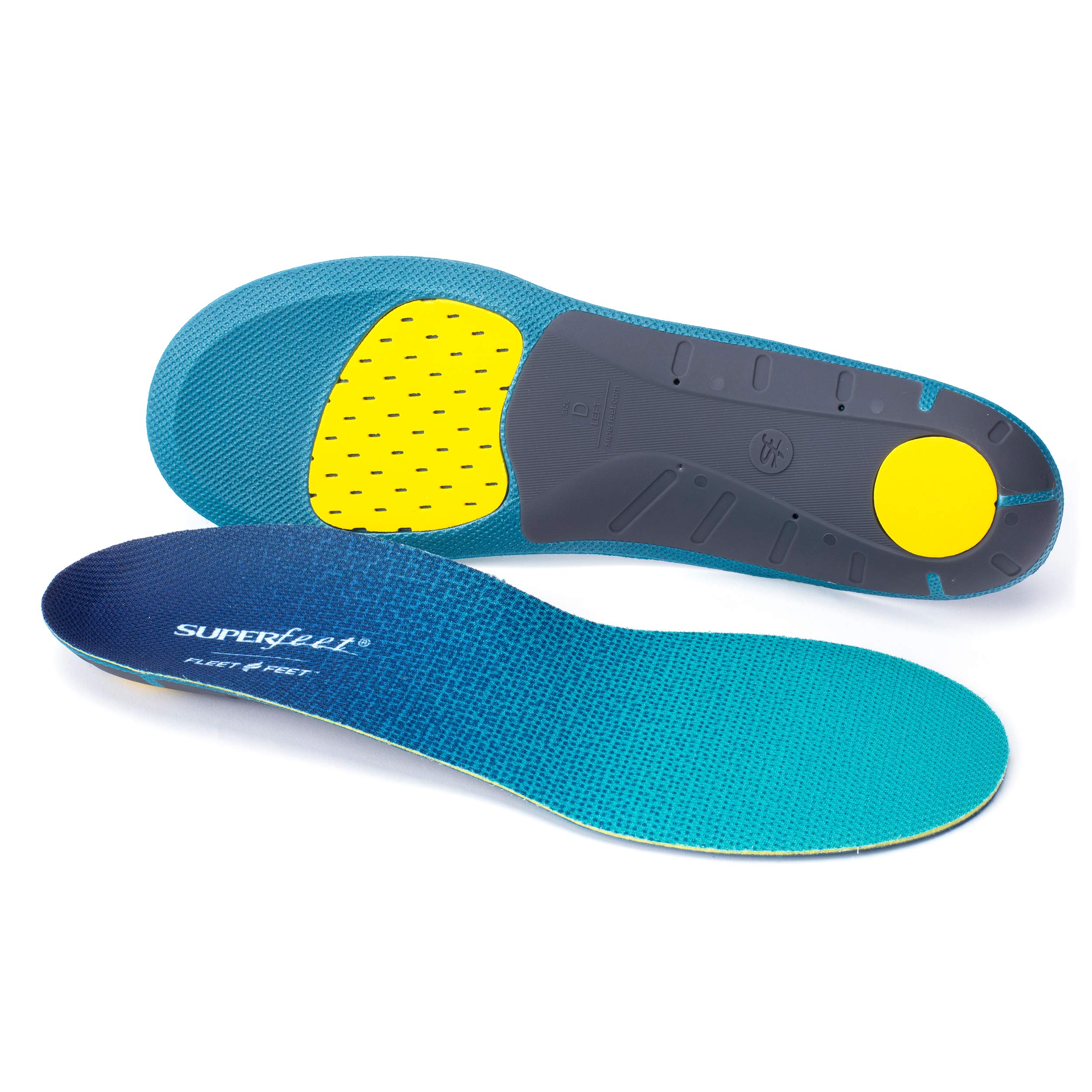 Superfeet Dynamic Run Athletic Flexible Comfort Shoe Inserts for Running Insole, Spectra Green, 7.5-9 Men / 8.5-10 Women