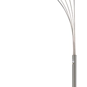 SH Lighting 5 Adjustable Arm Arching Floor Lamp - Features a Dimmer Switch for Perfect Light Settings - 84" Tall Great for Living Rooms, Bedrooms, or Arching Over Couches (Silver)