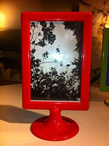 standing frame color photo frames 4 x 6 each frame holds 2 pictures wedding, school, party table number (red)