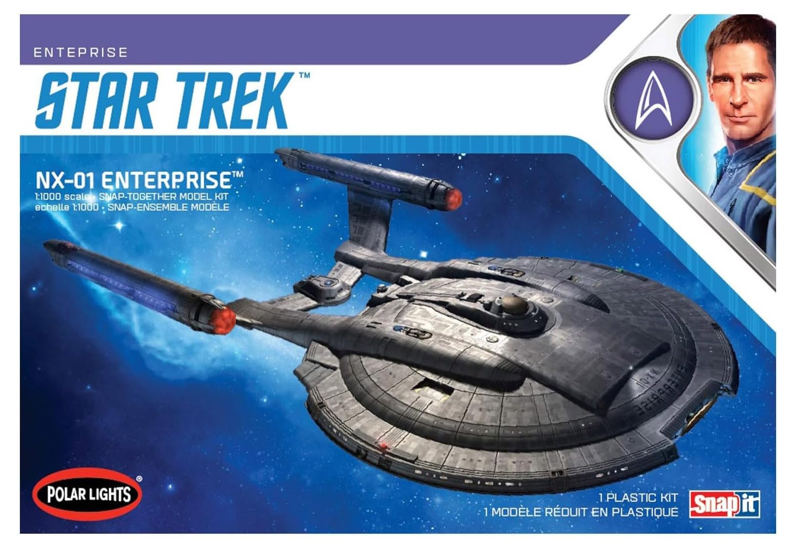 Polar Lights Star Trek NX-01 Enterprise (Snap) 2T 1:1000 Scale Model Kit