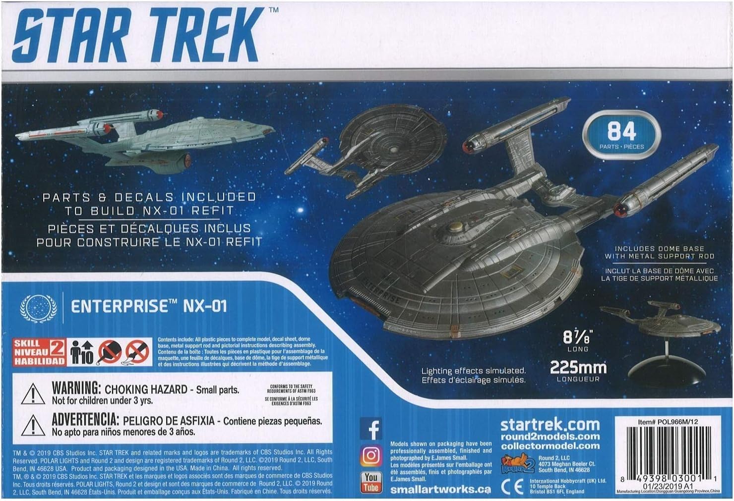 Polar Lights Star Trek NX-01 Enterprise (Snap) 2T 1:1000 Scale Model Kit