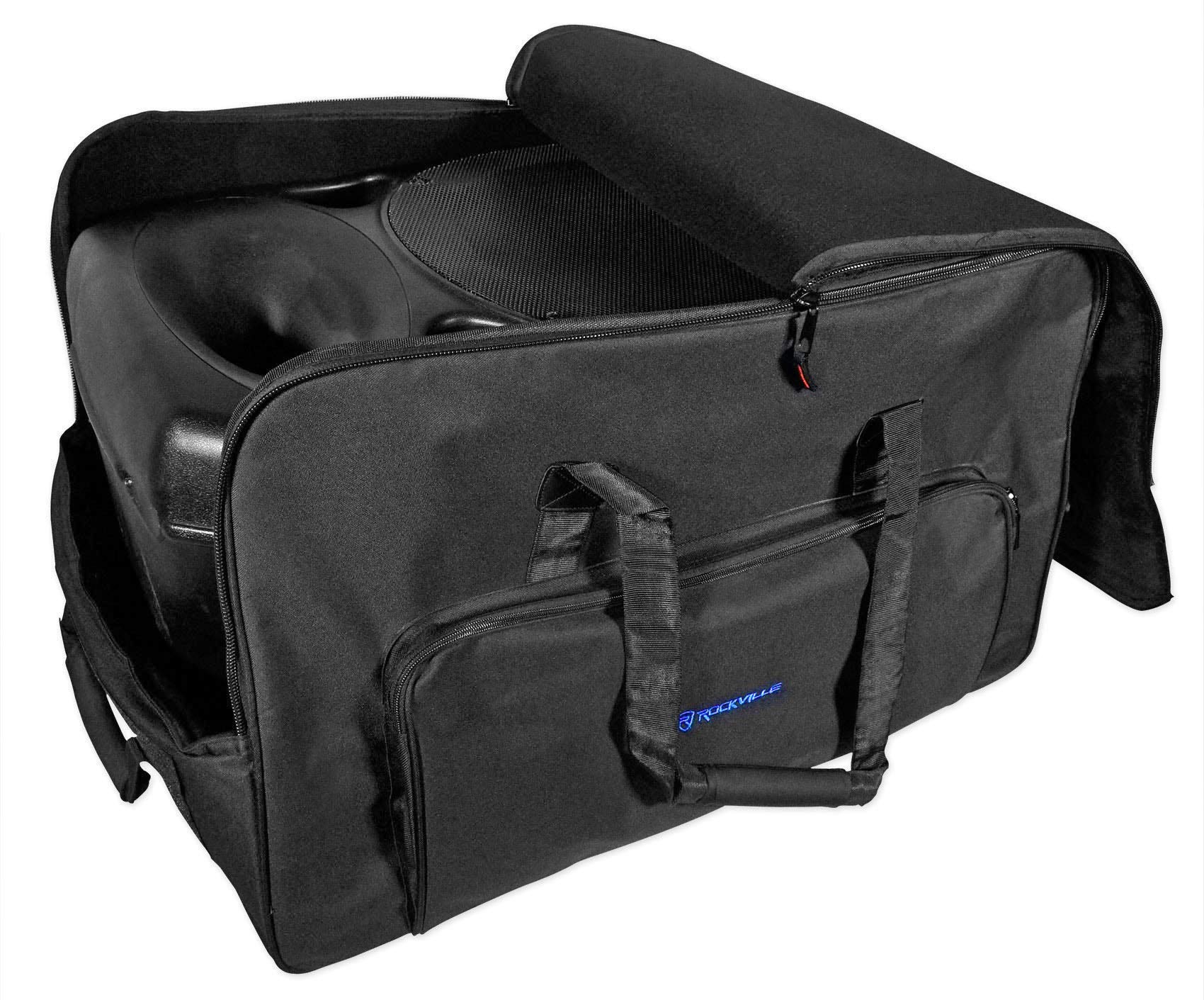 Rockville Rolling Travel Bag for Most 15" DJ PA Speakers w/Handle+Wheels (SB15)