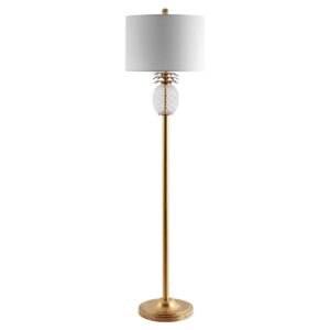 safavieh fll4086a lighting collection elza gold leaf and clear 59-inch (led bulb included) floor lamp
