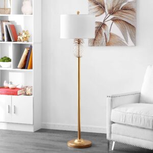 Safavieh FLL4086A Lighting Collection Elza Gold Leaf and Clear 59-inch (LED Bulb Included) Floor Lamp