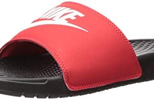 Nike Men's Benassi Just Do It Slide Sandal, Black/White-University Red, 13