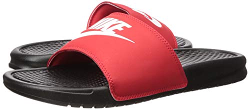 Nike Men's Benassi Just Do It Slide Sandal, Black/White-University Red, 13