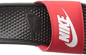 Nike Men's Benassi Just Do It Slide Sandal, Black/White-University Red, 13