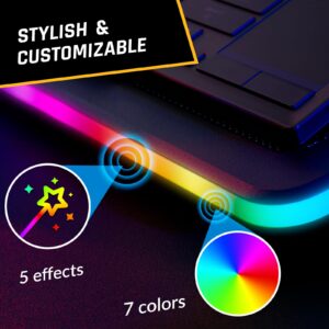 KLIM Ultimate - RGB Laptop Cooling Pad with LED Rim - New 2024 - Gaming Laptop Cooler - USB Powered Fan - Very Stable and Silent Laptop Stand - Compatible up to 17" - PC Mac PS5 PS4 Xbox One