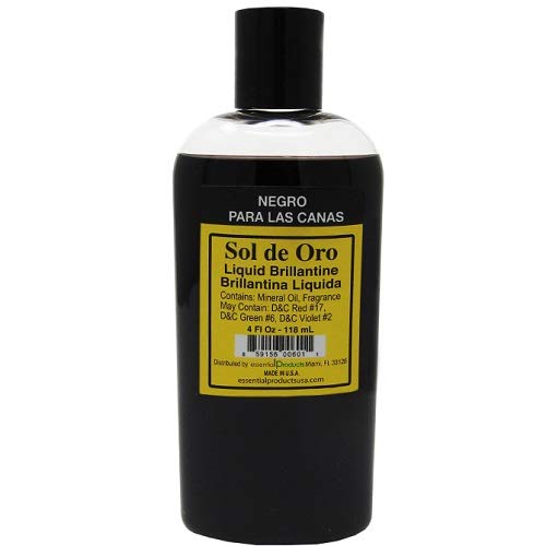 Sol de Oro Liquid Brillantine 4 fl oz. Negro para las Canas