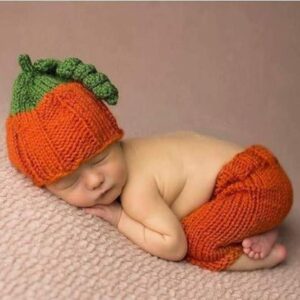 Lppgrace Newborn Baby Photo Props Outfits Pumpkin Hat Pants for Boys Girls Photography Shoot