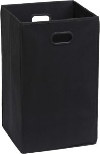 simple houseware foldable closet laundry hamper basket, black