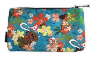 loungefly disney moana floral all over print cosmetic pouch