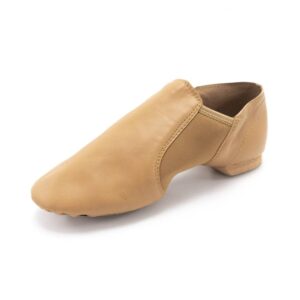 dance basix leather slip on split sole jazz shoes for women, men and children tan