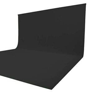 issuntex 10x24 ft background muslin backdrop, photo studio, collapsible high density screen for video photography and television-black