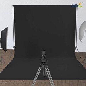 ISSUNTEX 10X24 ft Background Muslin Backdrop, Photo Studio, Collapsible High Density Screen for Video Photography and Television-Black