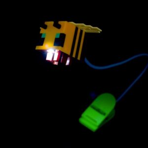 Minecraft Yellow Bee Battery-Powered Reading Light with Clip and Adjustable Arm