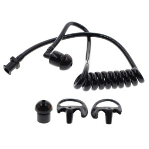 autokya pair black accoustic ear tube black medium earmold for police radio earpiece