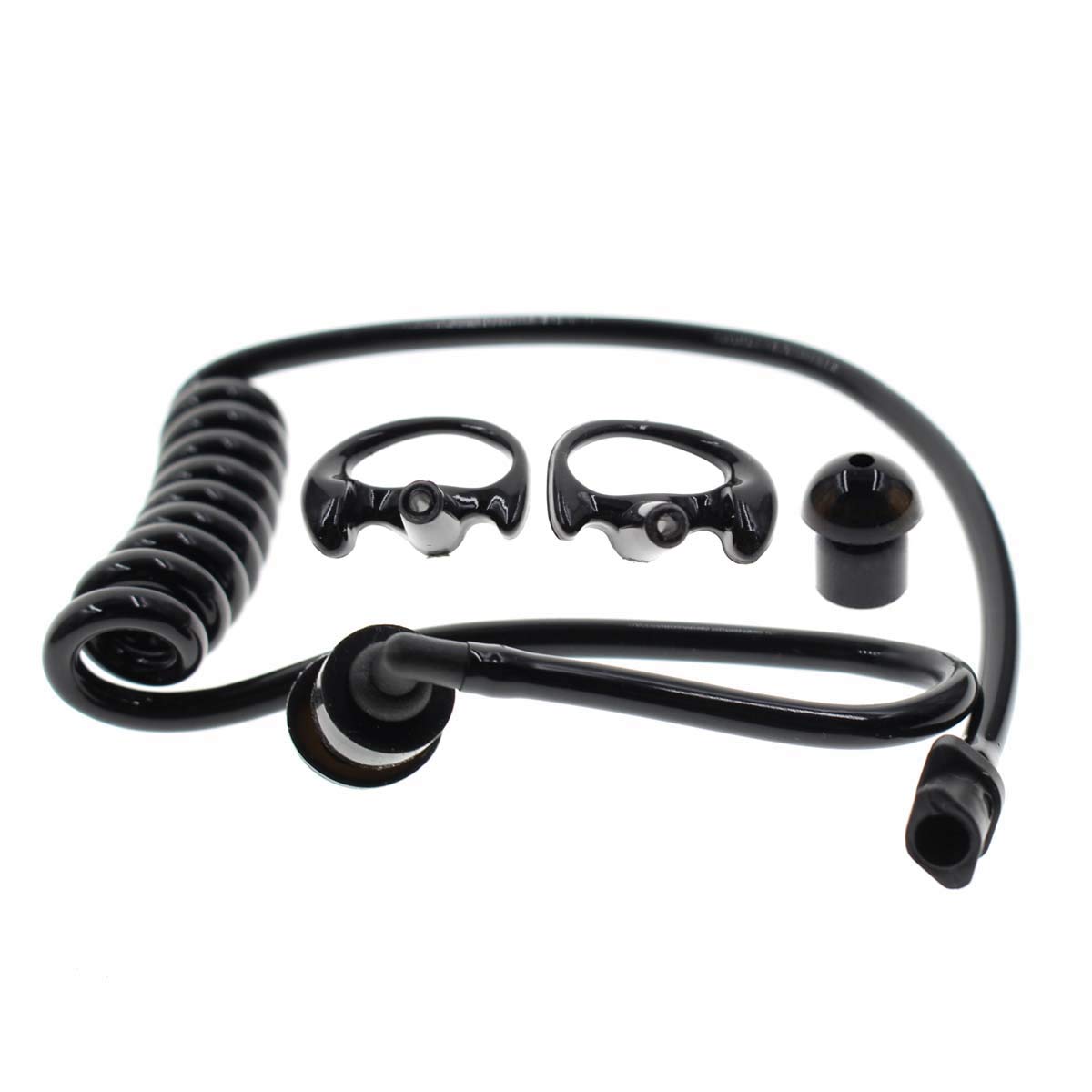 AUTOKYA Pair Black Accoustic Ear Tube Black Medium Earmold for Police Radio Earpiece