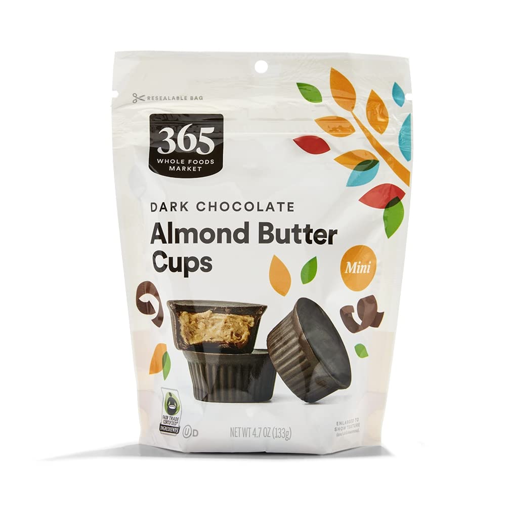 365 by Whole Foods Market, Mini Dark Chocolate Almond Butter Cups, 4.7 Ounce