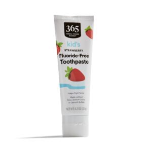 365 by whole foods market, kid's fluoride-free strawberry toothpaste, 4.2 ounce